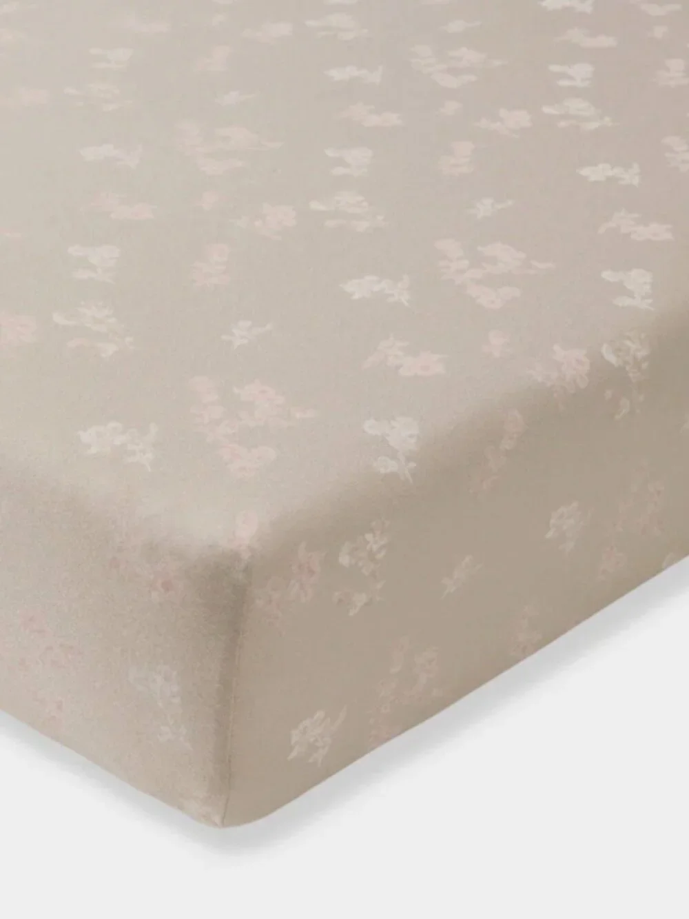 Burt’s Bees Baby Whimsical Floral Crib Sheet Organic Cotton Tan/pink